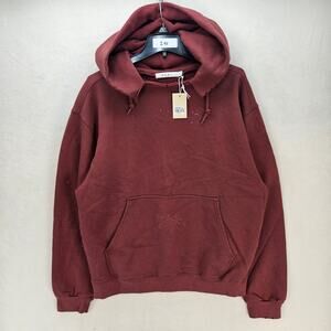 MNML MEN'S SMALL BURGUNDY VINTAGE WASH PULLOVER HOODIE NWT